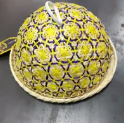 [S] SHELTERCAST SC22-5-31-220-026 RATTAN BAMBOO FOOD BASKET IN YELLOW DYED BAMBOO,YELLOW,(FINAL SALE) 810128851091 (SZZ237)