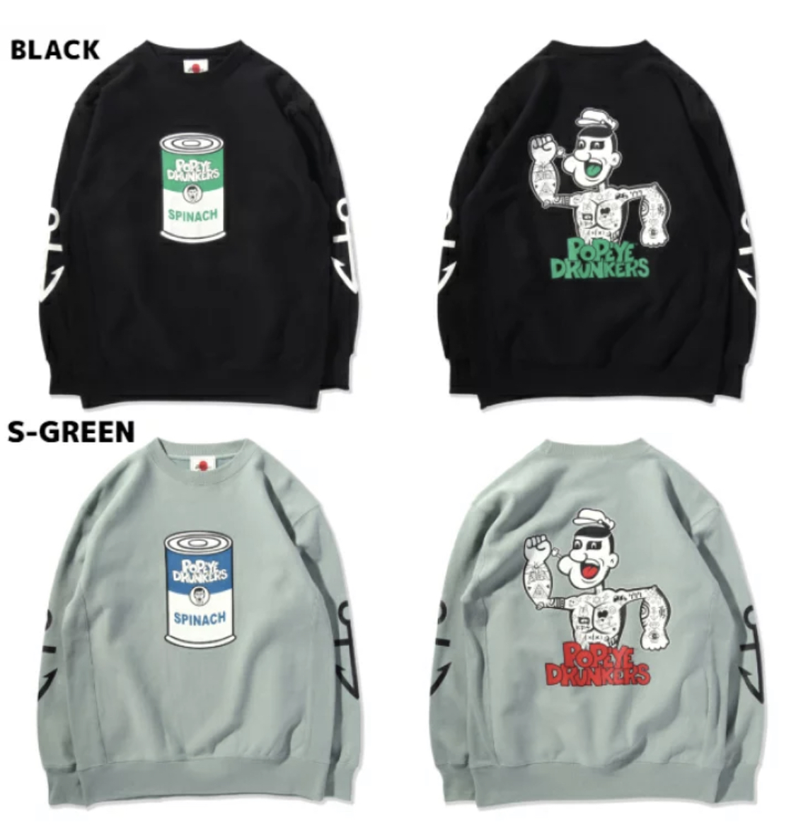 預訂2023/9月 PUNK DRUNKERS パンクドランカーズ [PDSxPOPEYE]ポパイツトレーナー⚠️⚠️熱賣款‼️落單前請先PM查詢貨源