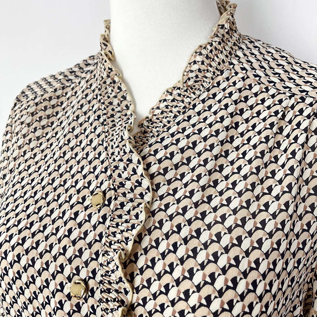 日本製半月形圖案Ruffle前襟連身裙