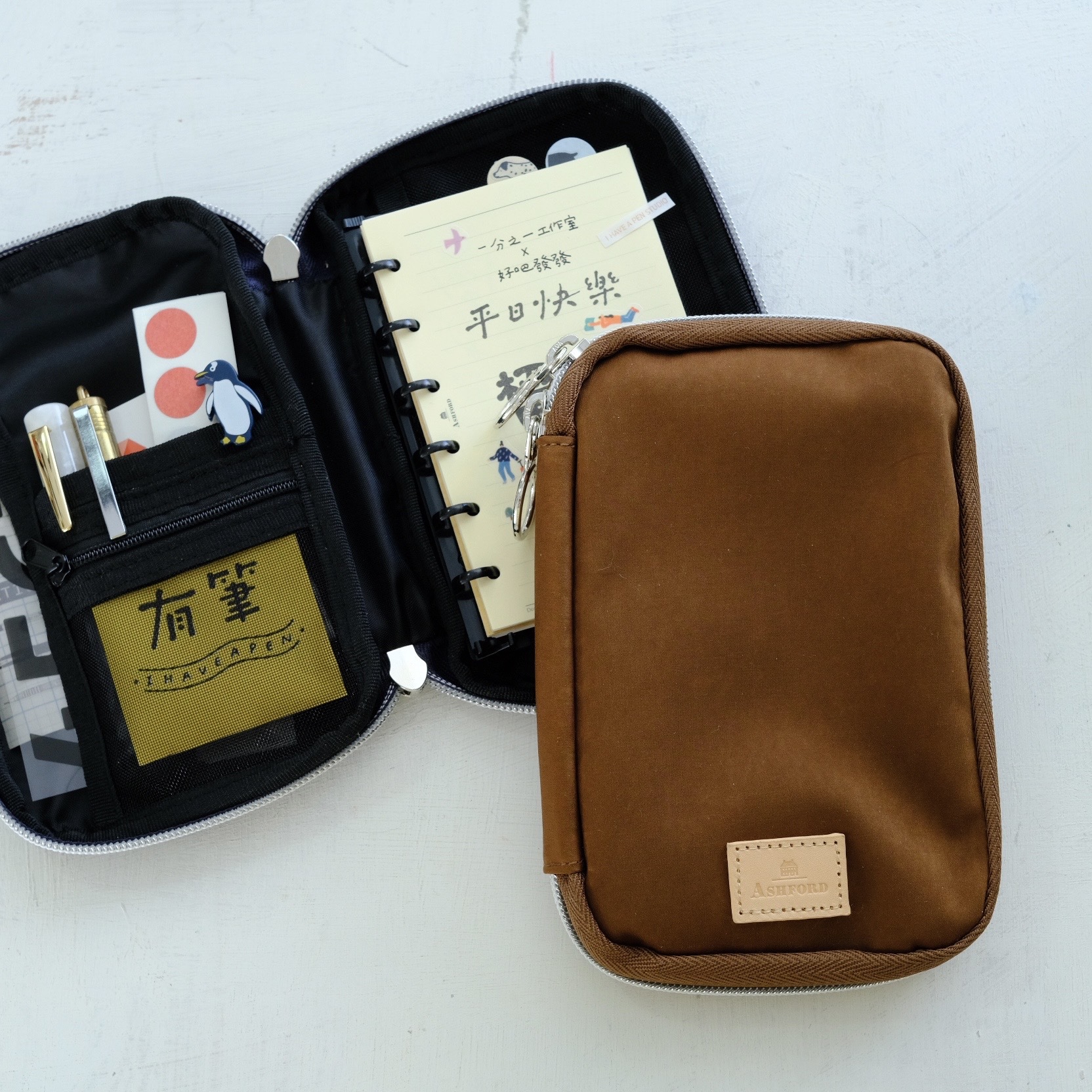 MINI6尺寸 MIL Cloth Refill PadPouch 類麂皮布料 收納包 棕色BROWN｜ASHFORD 日本