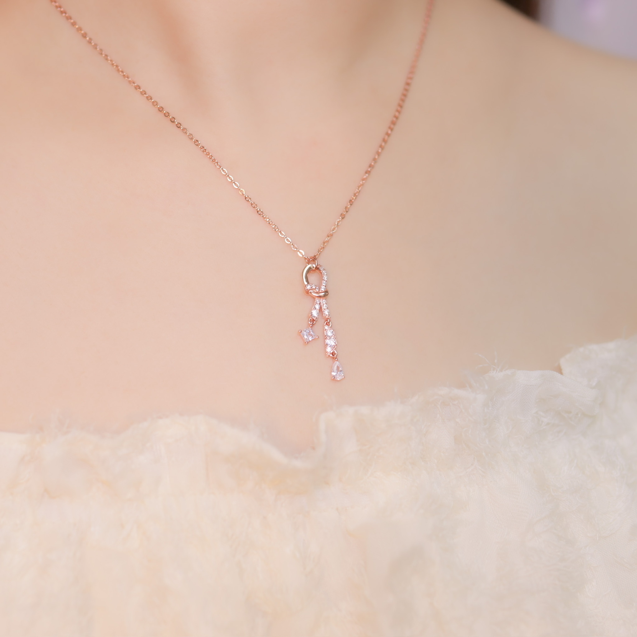 | 925 Silver・White Gold・Rose Gold | Warm Scarf Necklace（Silver / Rose Gold） | NE0730 |
