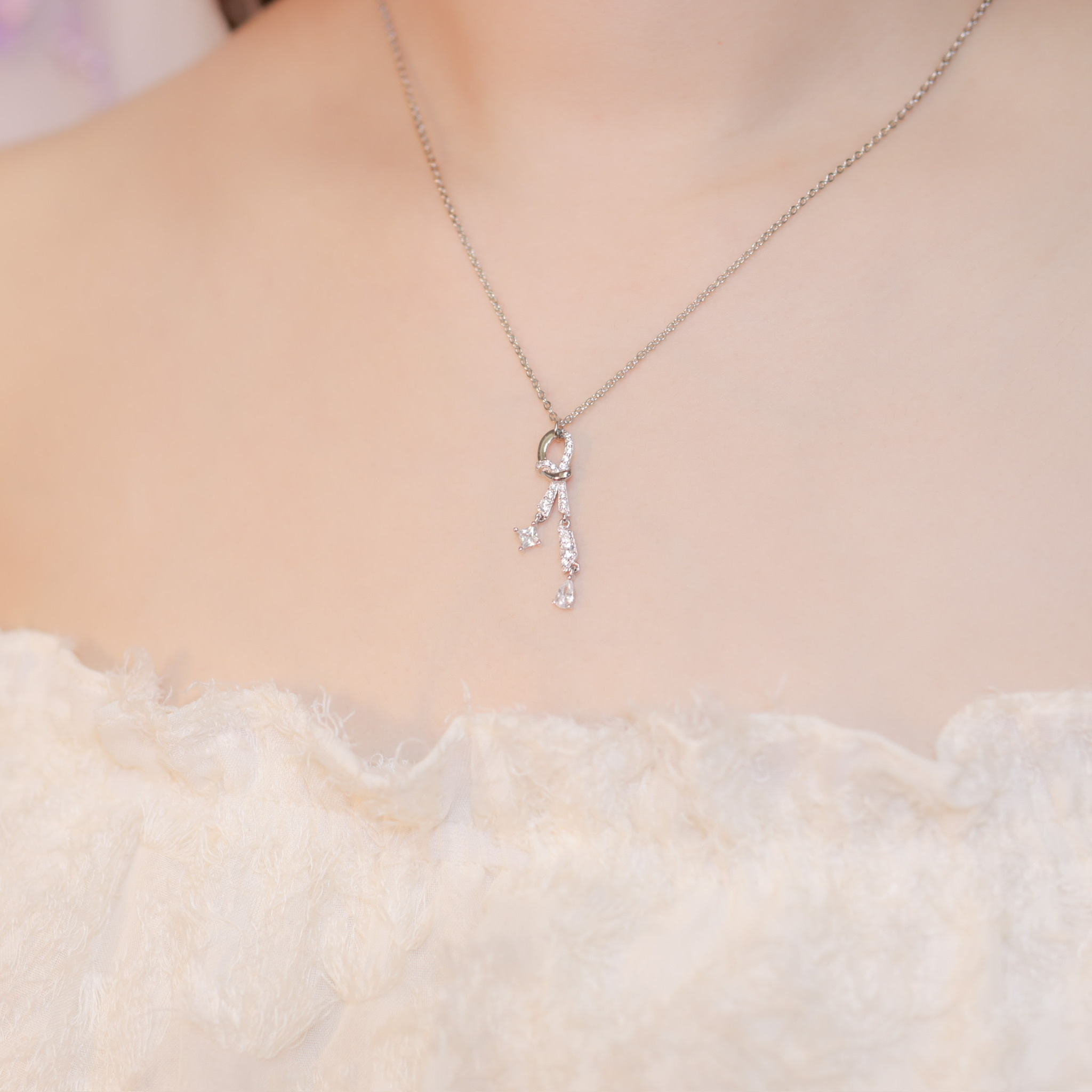 | 925 Silver・White Gold・Rose Gold | Warm Scarf Necklace（Silver / Rose Gold） | NE0730 |