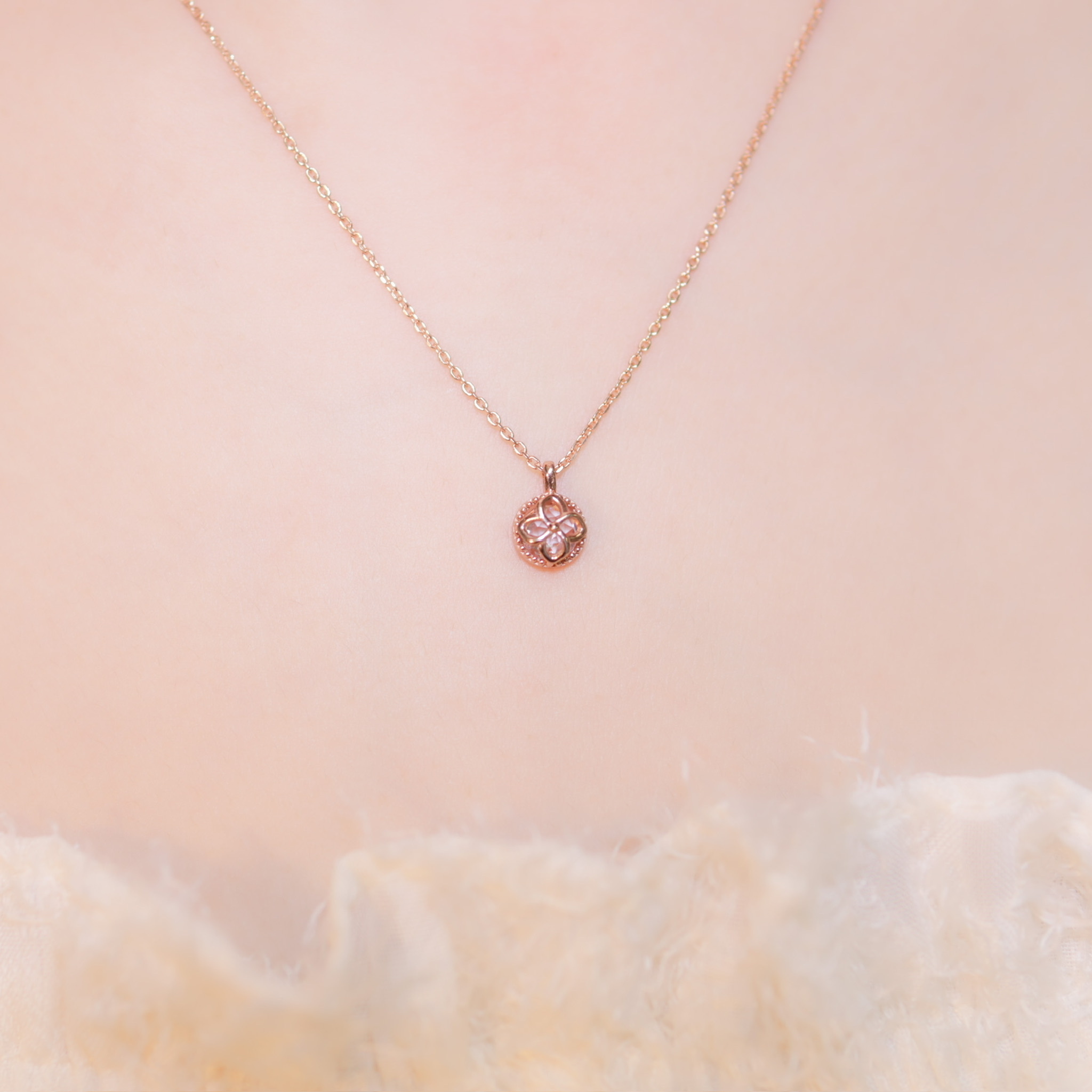 | 925純銀・厚鍍玫瑰金  | 小確幸突襲項鍊 | NE0563 |