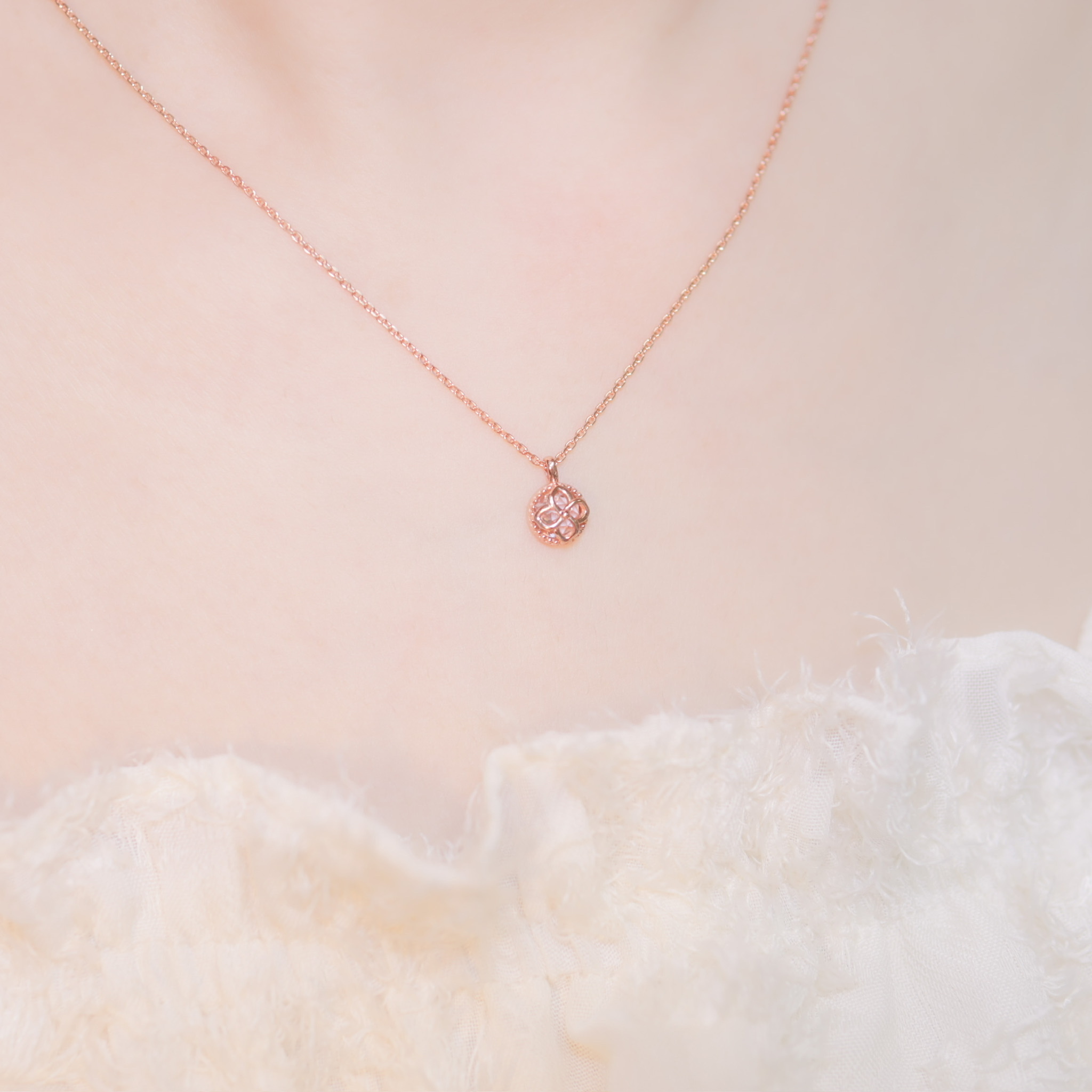 | 925純銀・厚鍍玫瑰金  | 小確幸突襲項鍊 | NE0563 |