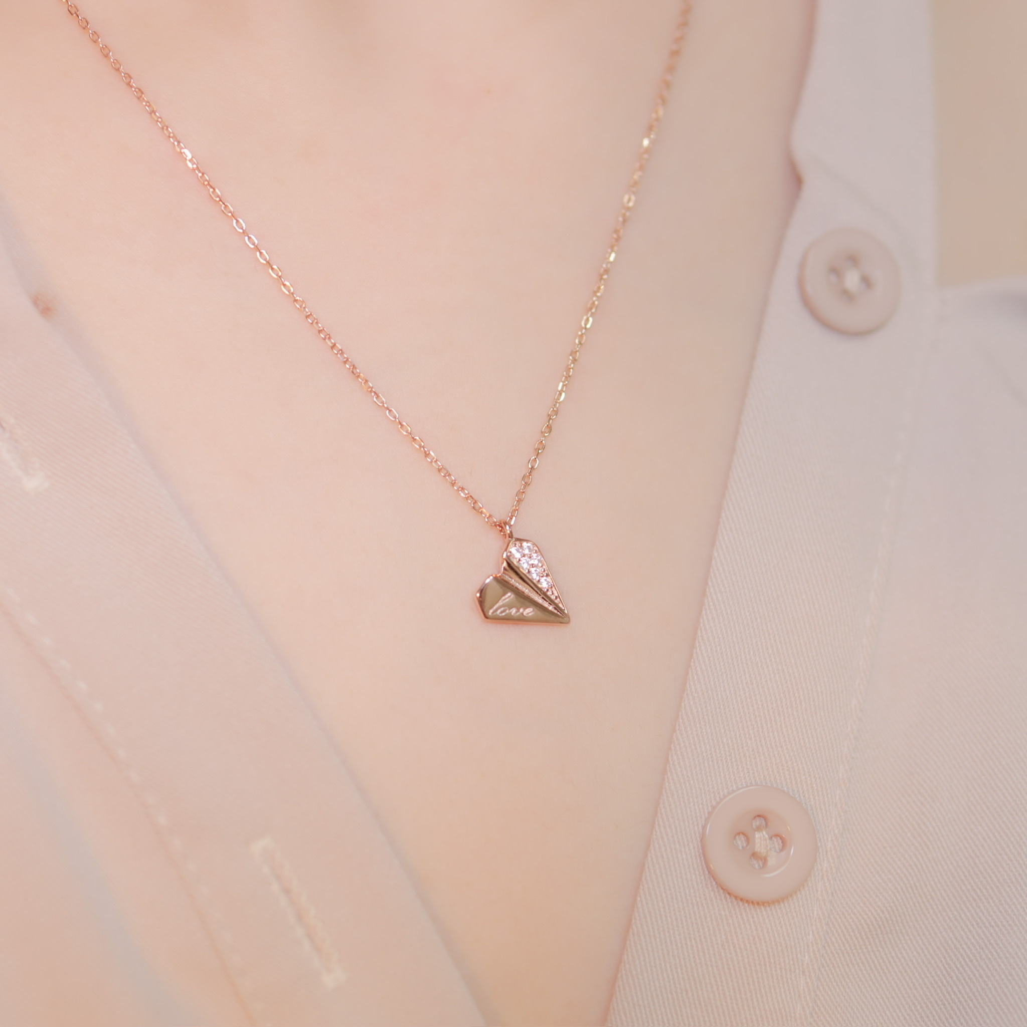 | 925純銀・白金・玫瑰金 | 投擲幸福項鍊  (銀/玫瑰金) | NE0676 |