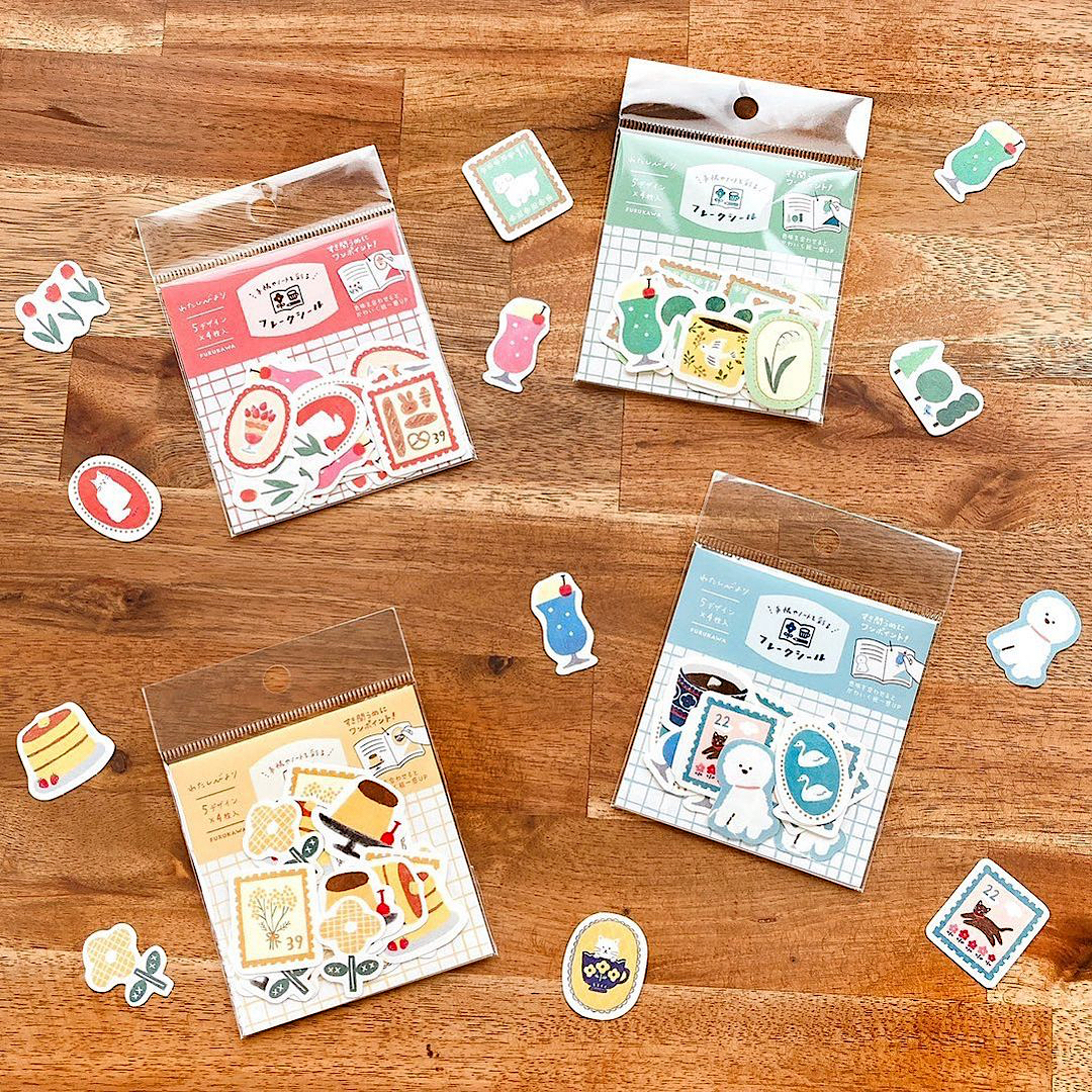 Furukawashiko Washi Sticker Pack－ Daily Animals Series (Japanese Stationery Brand)