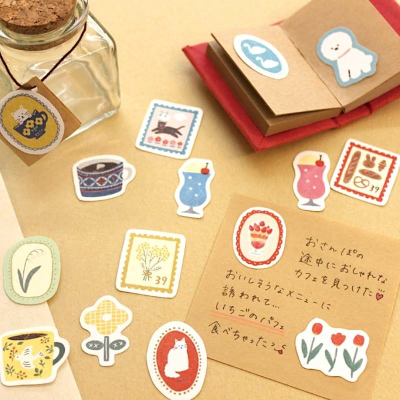 Furukawashiko Washi Sticker Pack－ Daily Animals Series (Japanese Stationery Brand)