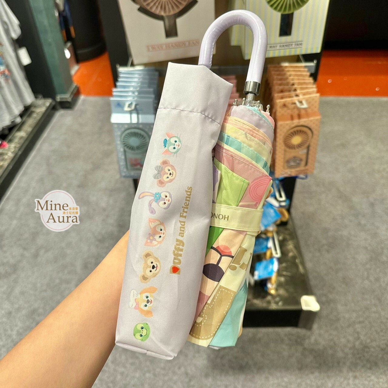 達菲 Duffy 與好友們 圖案 抗UV 防紫外線 折疊傘 晴雨傘 D&F達菲系列 -香港迪士尼樂園
