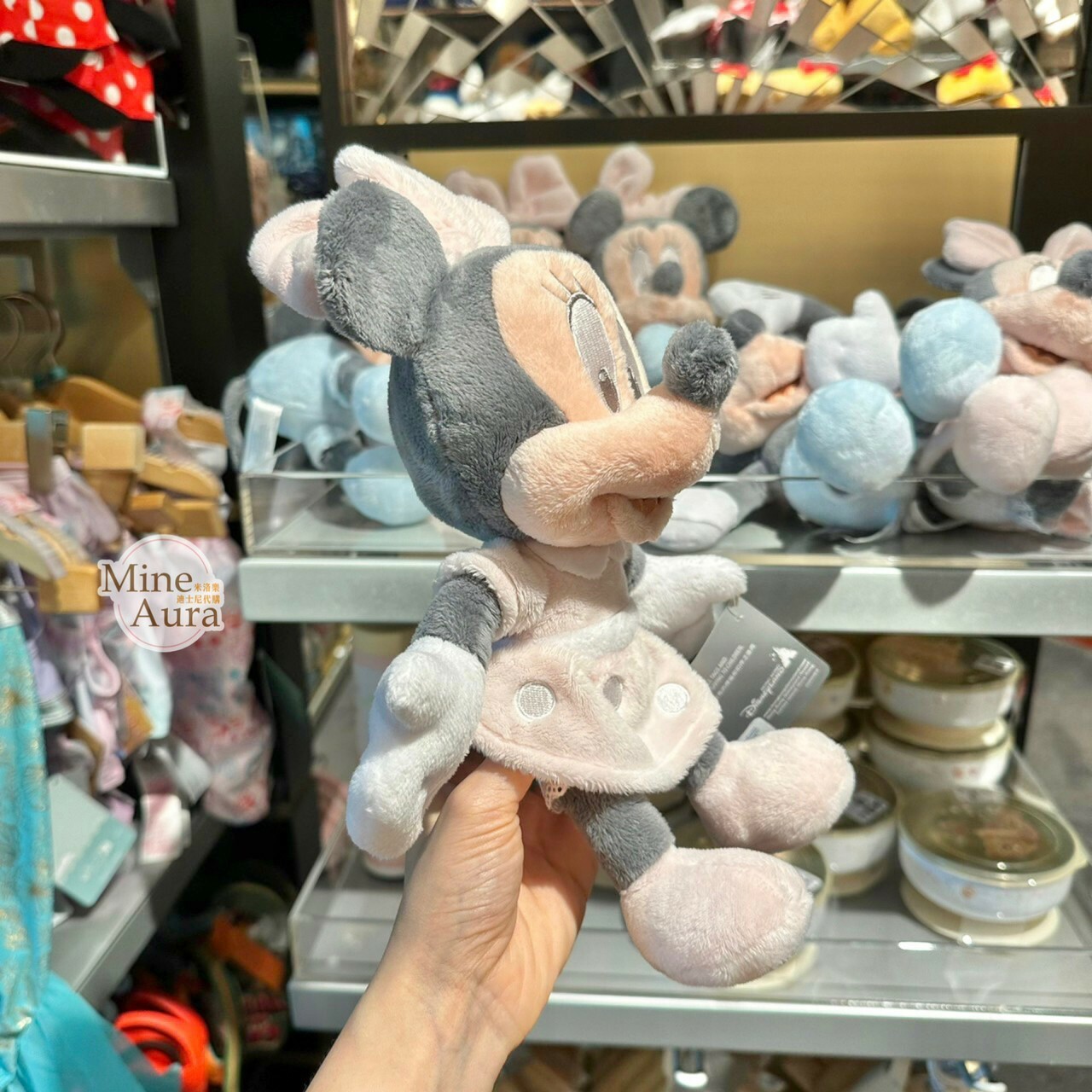 米妮 Minnie 寶寶粉色 絨毛 搖鈴 安撫 娃娃 玩偶 嬰兒用品 -香港迪士尼樂園