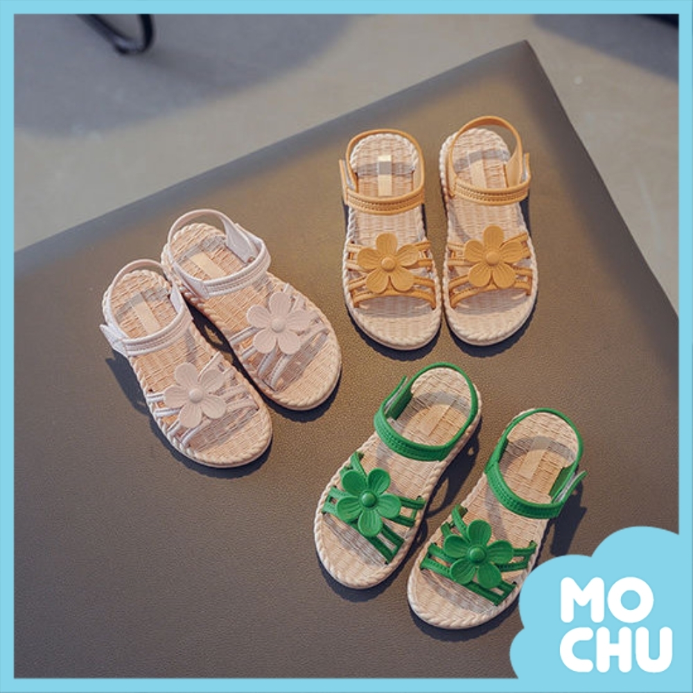 小淑女花朵兒童涼鞋(四色)