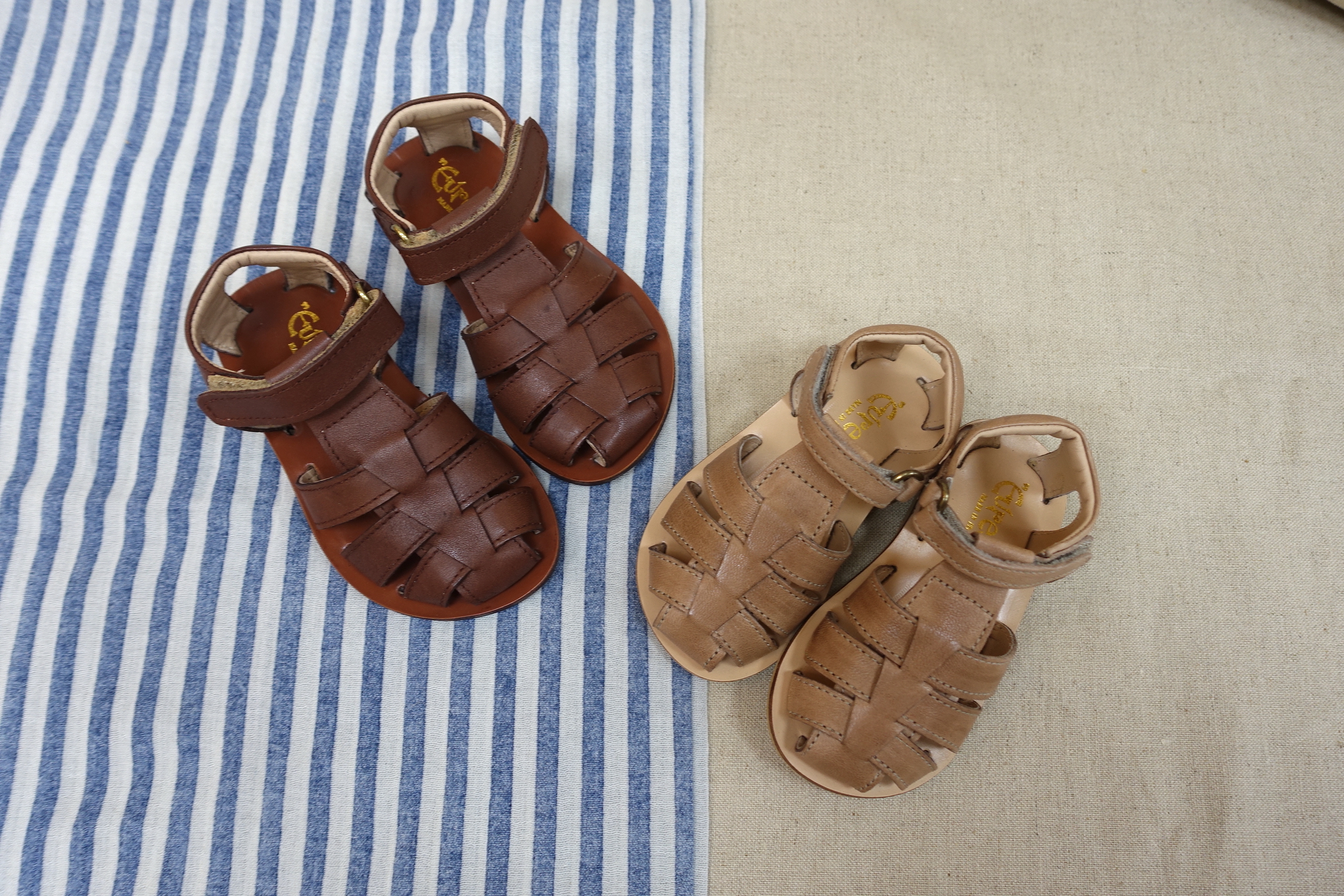 （預購）EUREKA 真皮編織涼鞋 魔鬼氈款式