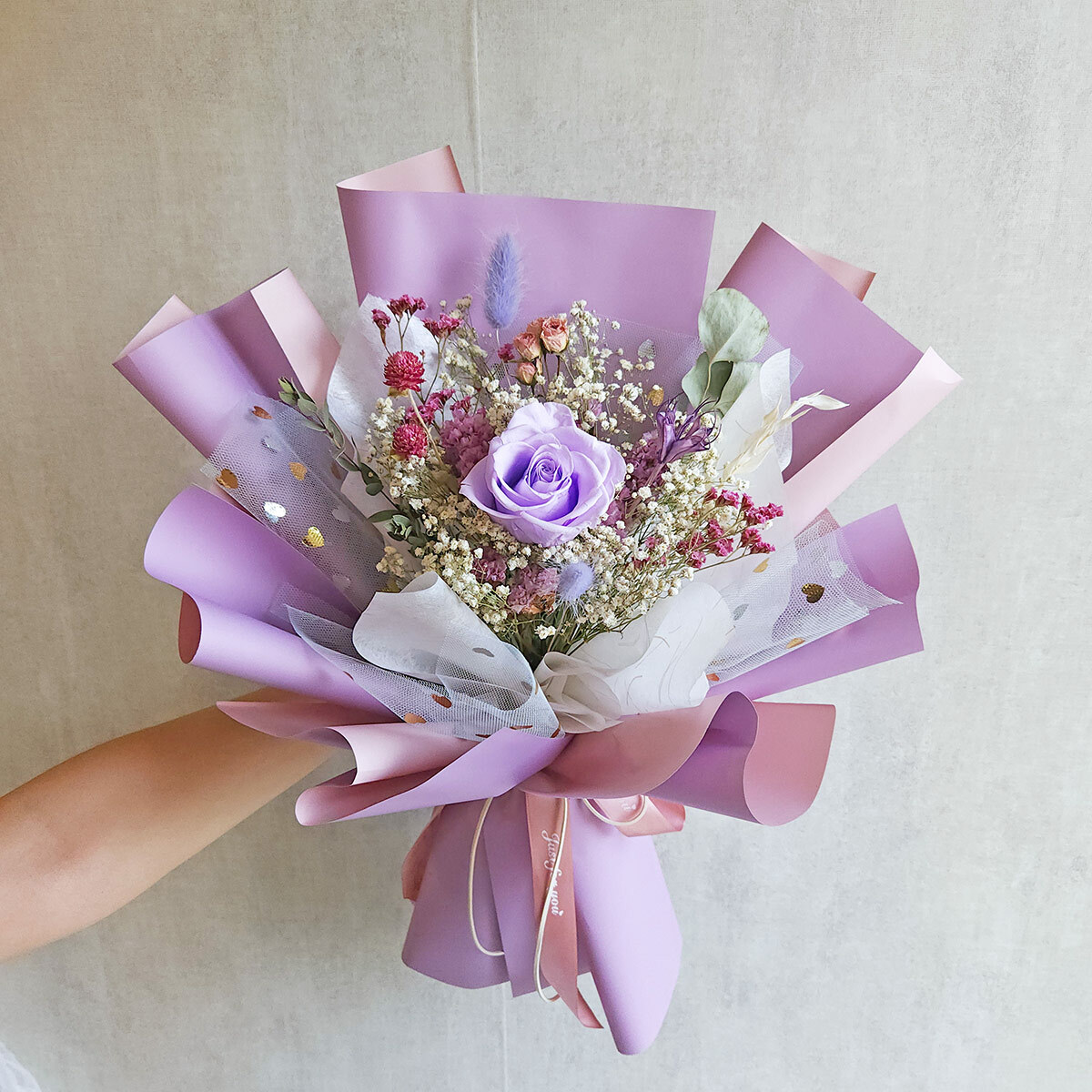 G94｜紫色系永生玫瑰花束