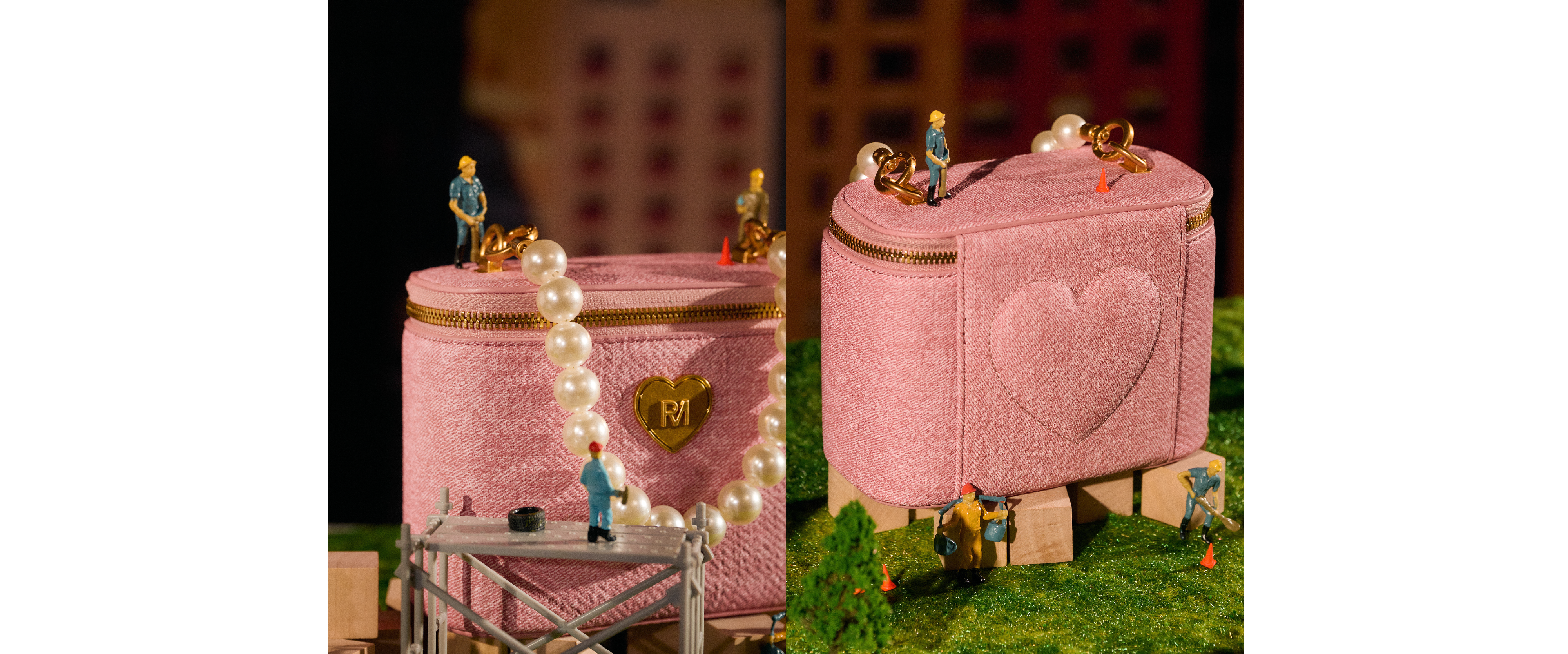 月光寶盒斜背包將愛心圖形充分融入在包包細節中，前面的金屬心型logo小巧可愛，背面的立體愛心壓紋柔軟舒壓！