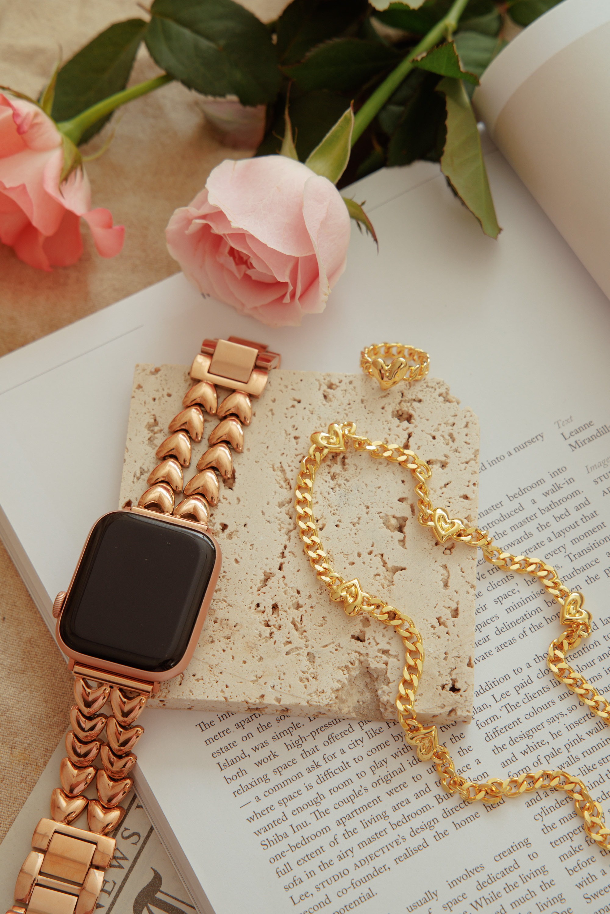 雙面愛心項鍊（金色）