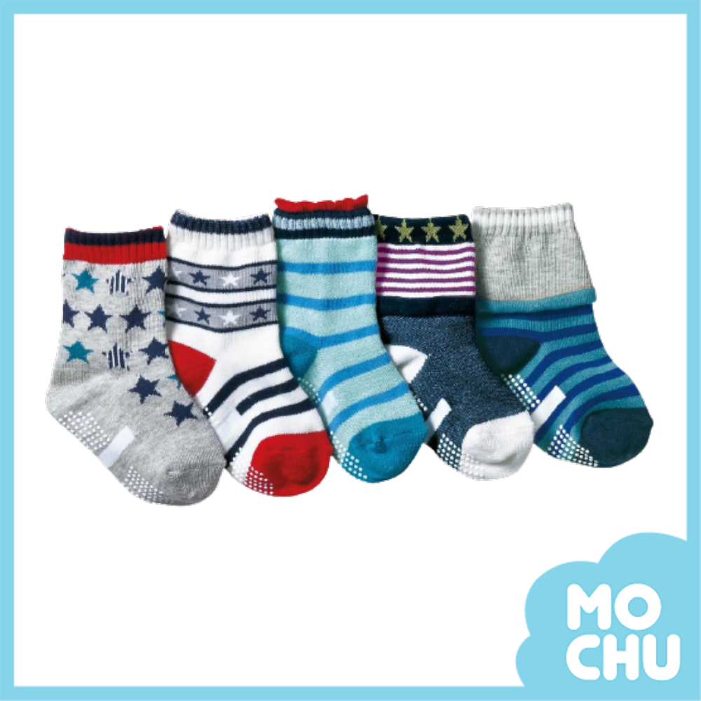 五角星星條紋短襪五入組