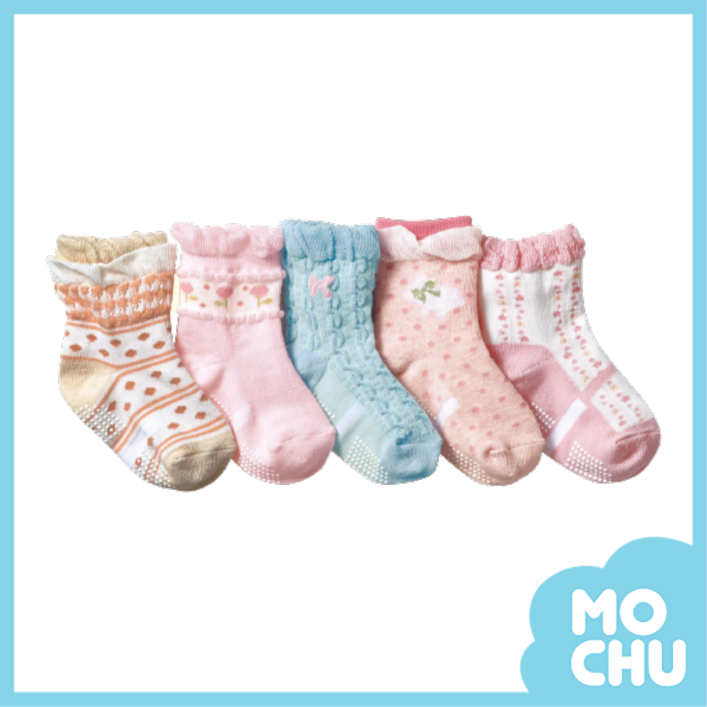 浪漫小玫瑰短襪五入組