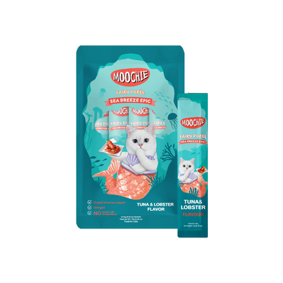 Thai Moochie Cat Snacks Tuna + Lobster Meat (15gx5 sticks)【$35 X 3 packs】【can be mixed with other flavors】