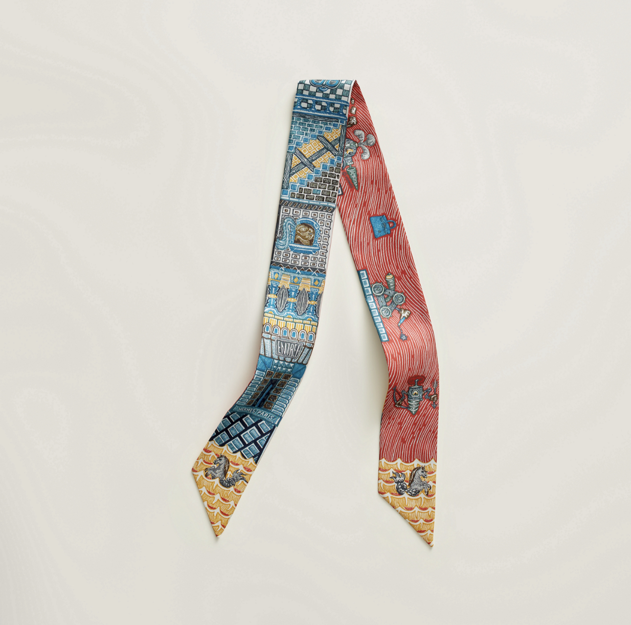 Hermes Twilly Super Silk Quest red/bleu