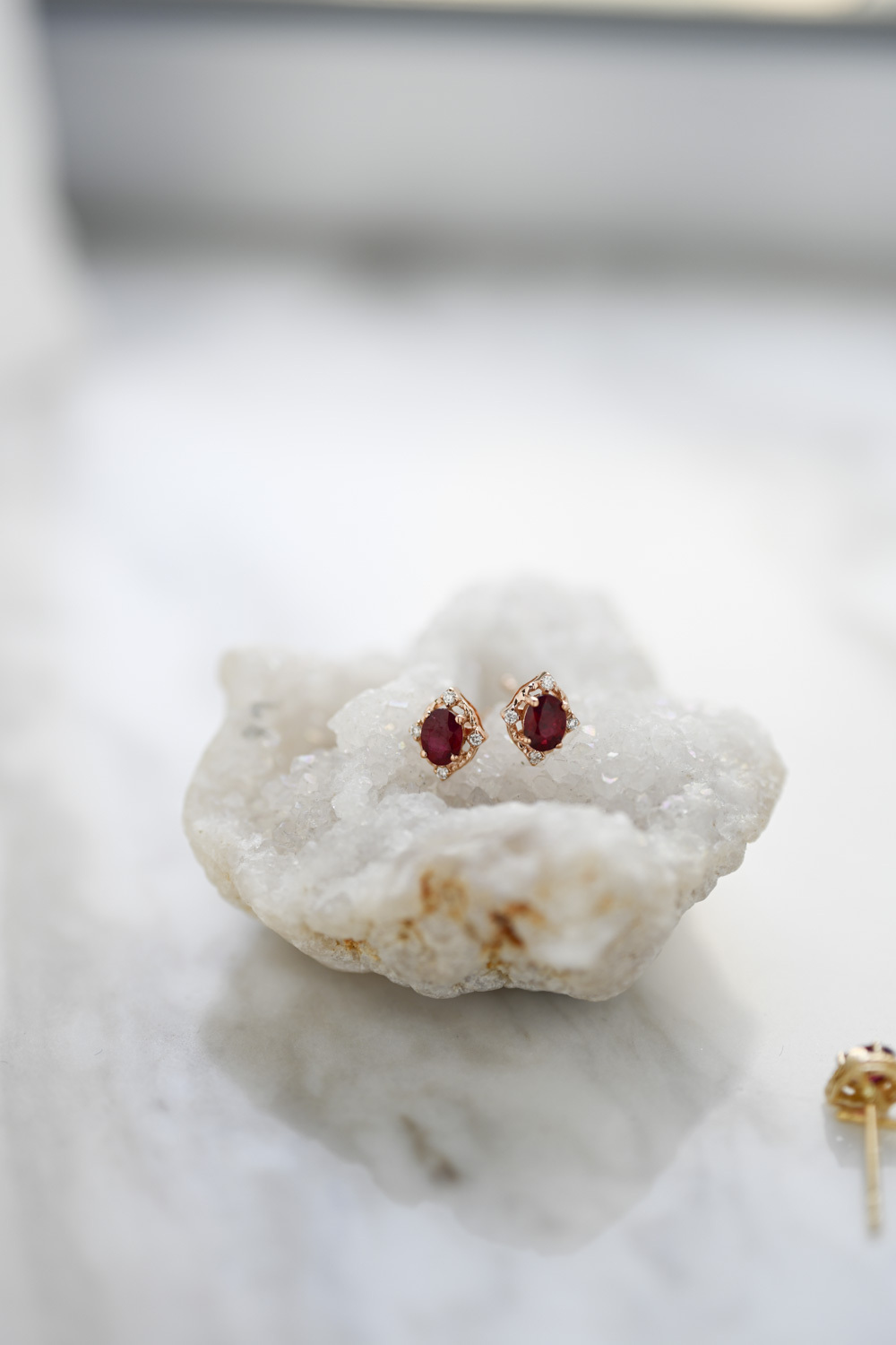 18K Shilla Diamond & Ruby Earring