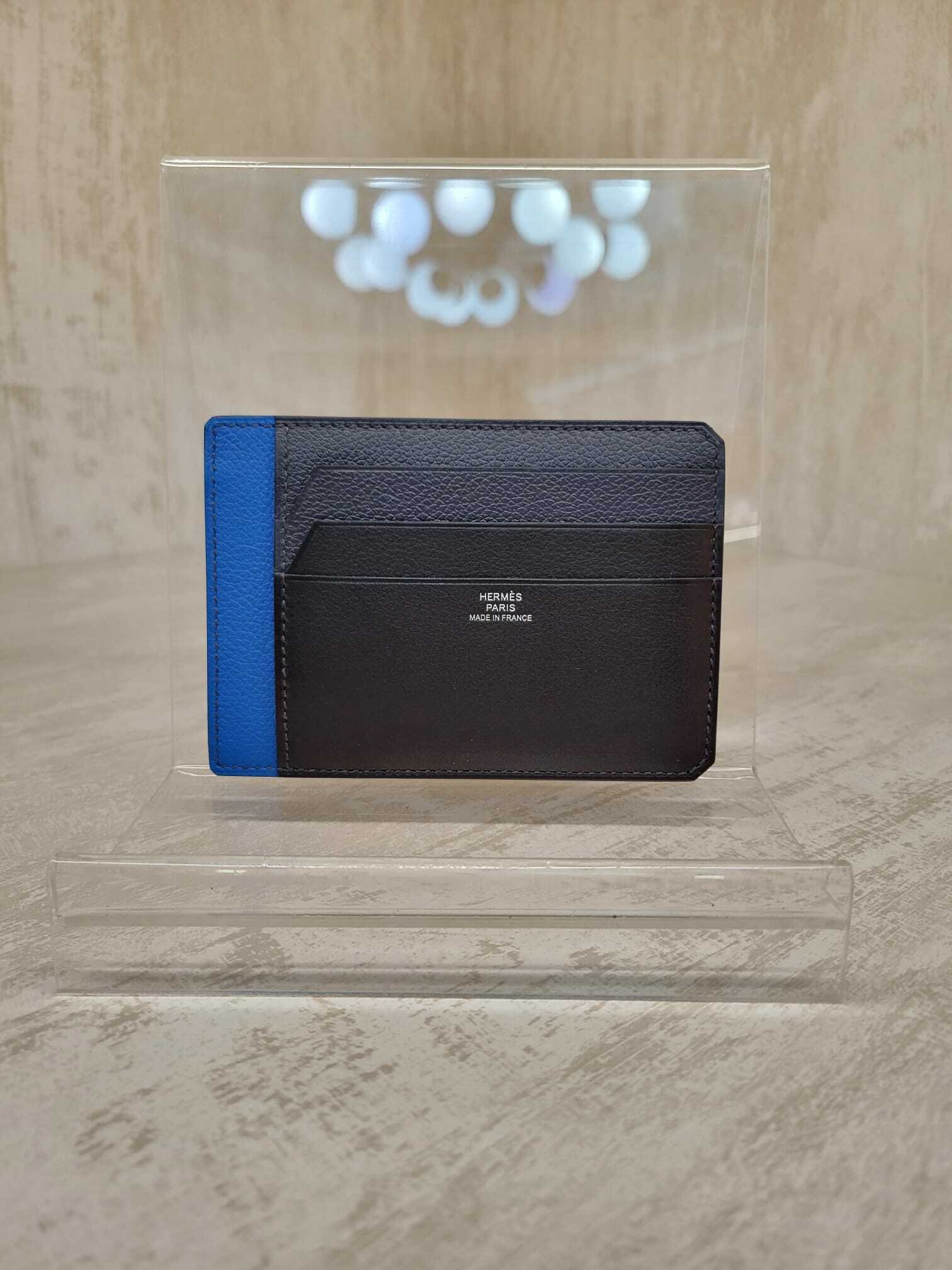 Hermes P-Cartes city 8cc Noir/bleu nuit/bleu zellige