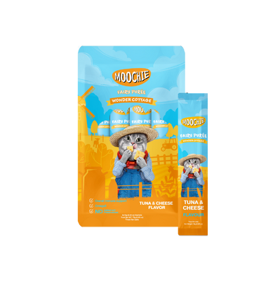 泰國Moochie 貓零食 吞拿魚+芝士肉泥(15gx5支裝)【$35 X 3 包】【可混合其他口味】