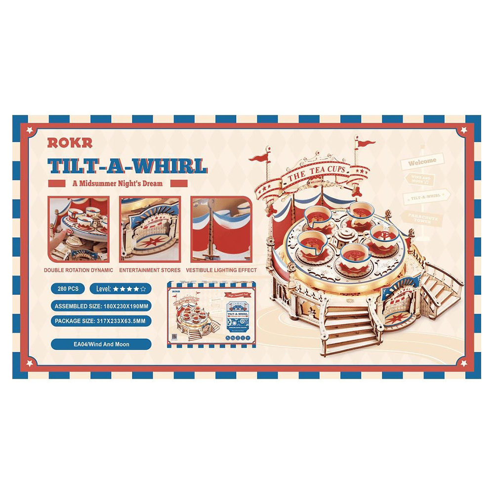 《 Robotime 》 立體木製組裝模型 傾斜旋轉咖啡杯 EA04 259