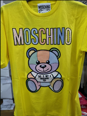[S] MOSCHINO COLORFUL BIG TEDDY BEAR PRINT T-SHIRT,YELLOW, DT07070441-2033 [FINAL SALE] (SM592)