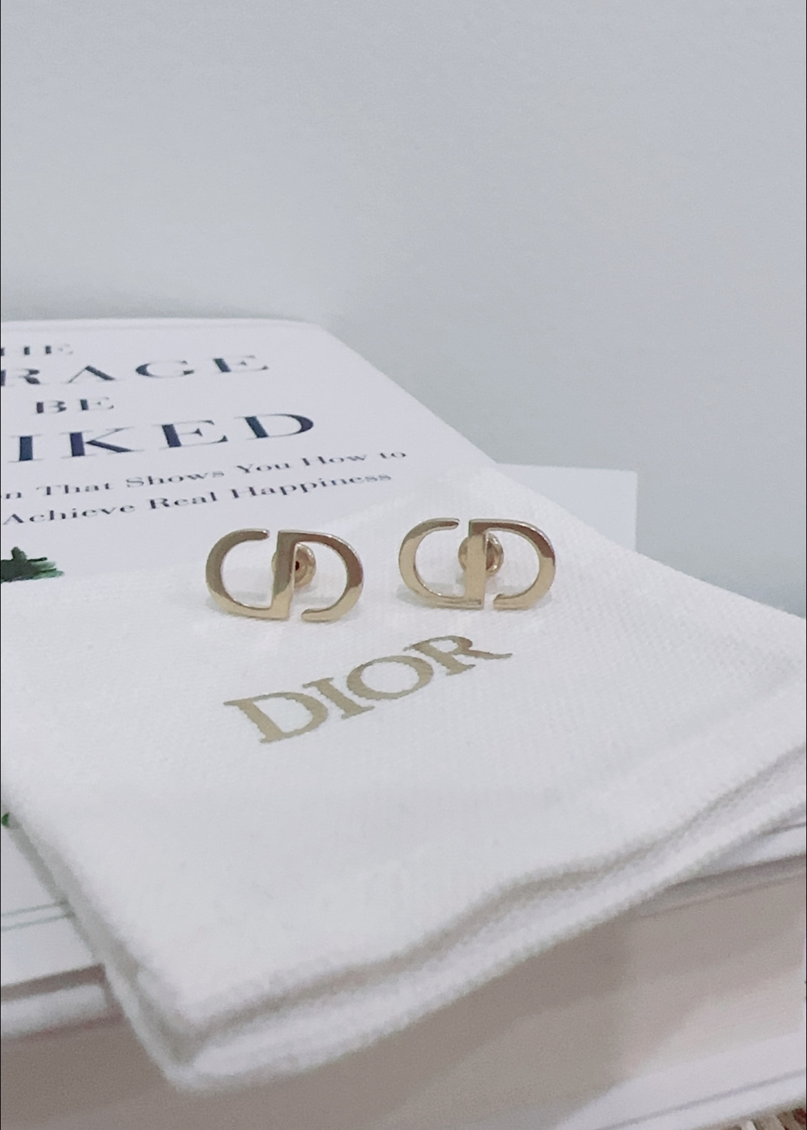 Dior Logo Earrings Gold