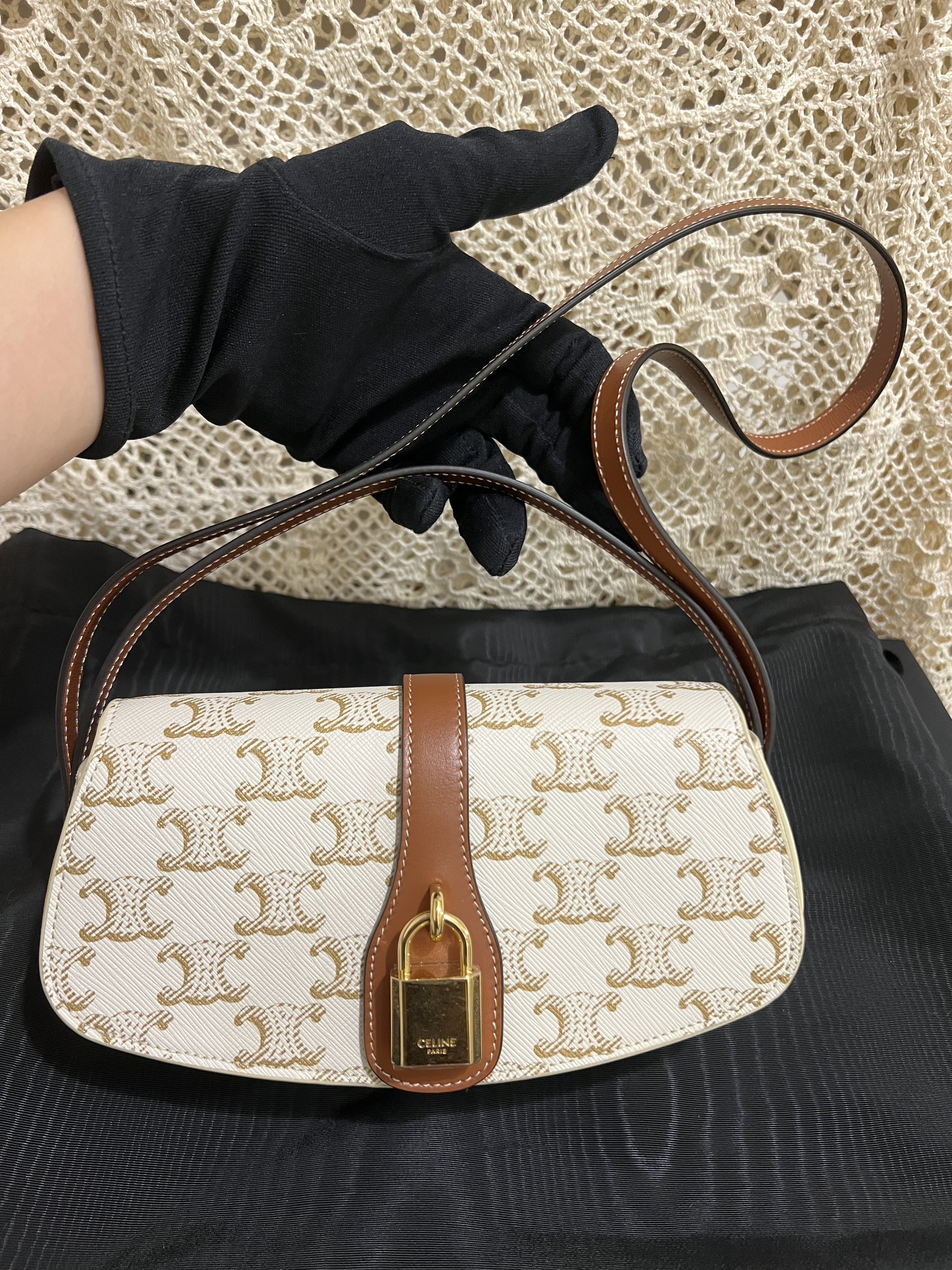 Celine Clutch On Strap (white monogram)