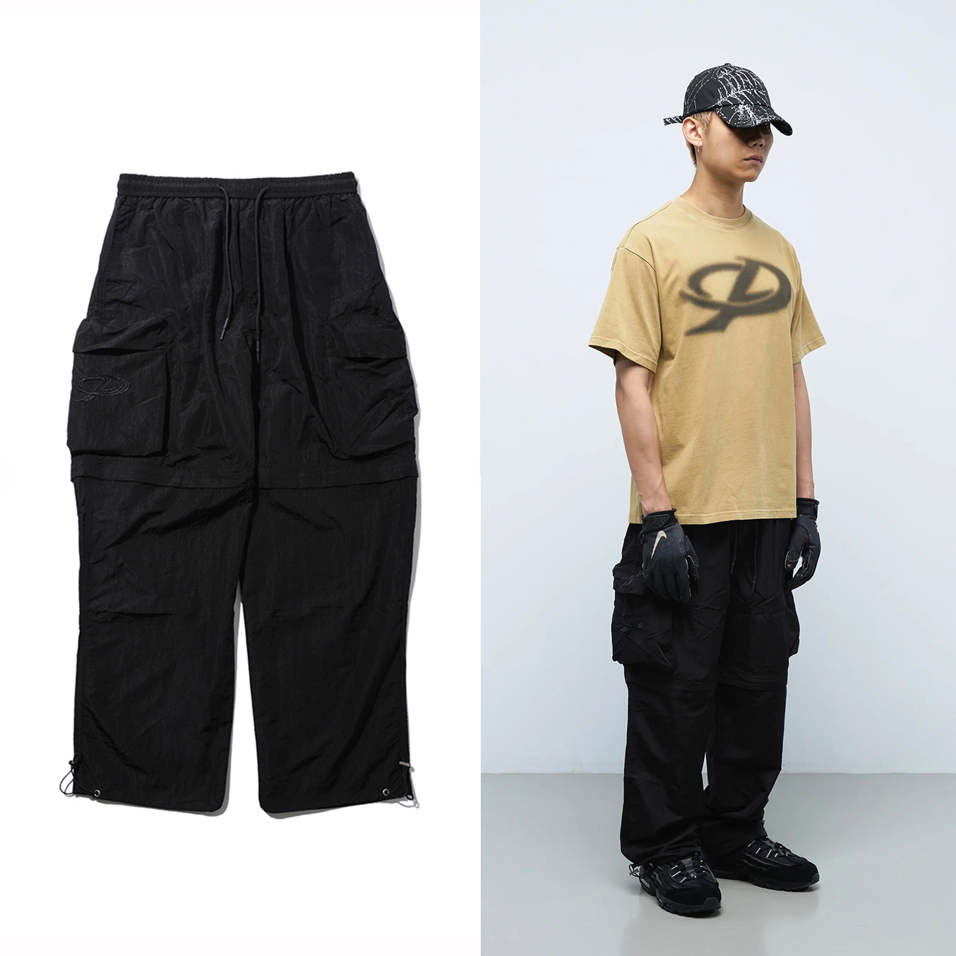 OPO DESIGN 霧面尼龍可拆式兩用休閒褲