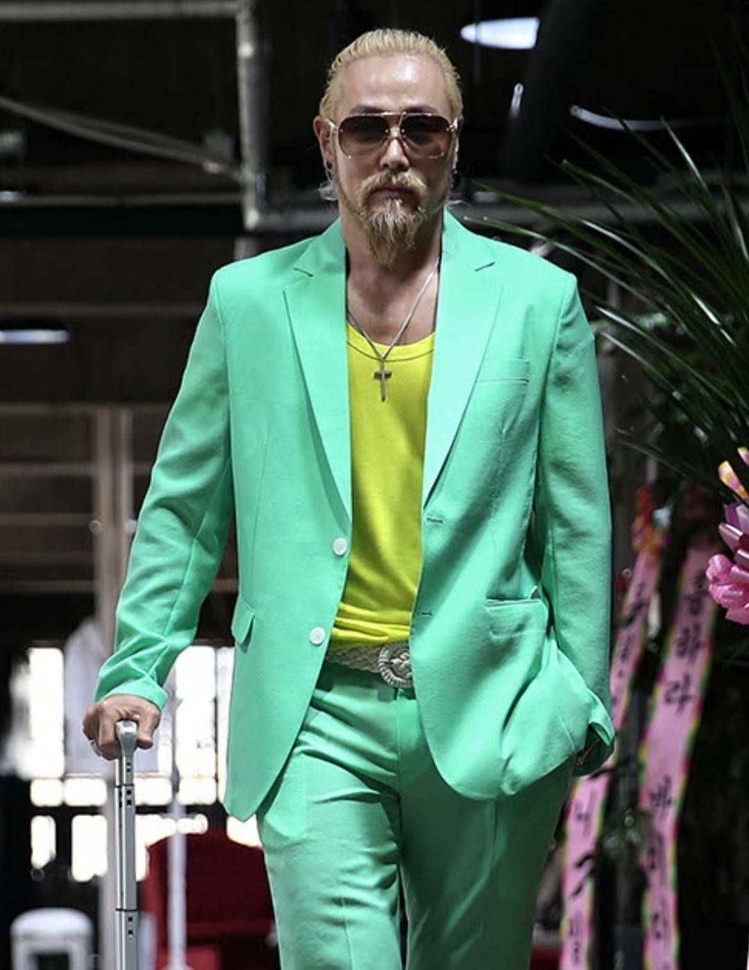 薄荷色單層雙扣西裝外套