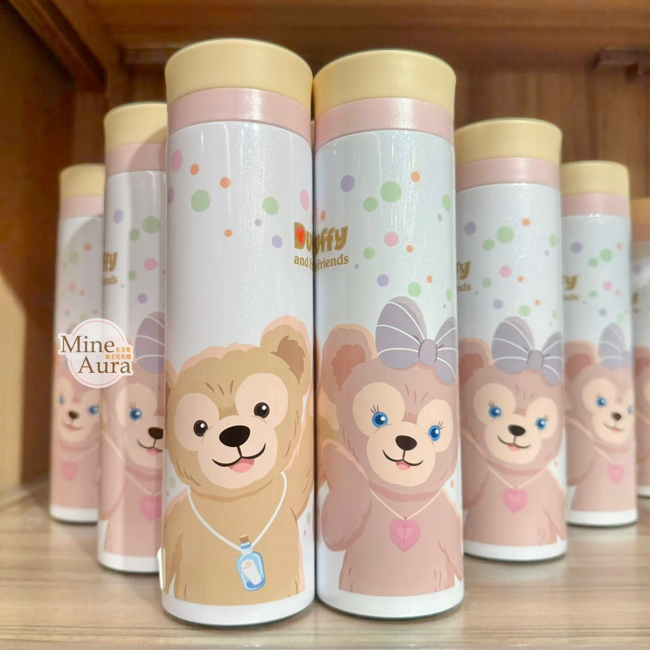 (現貨) 達菲 Duffy 雪莉玫 ShellieMay 白底圖案 保溫瓶 水壺 -香港迪士尼樂園