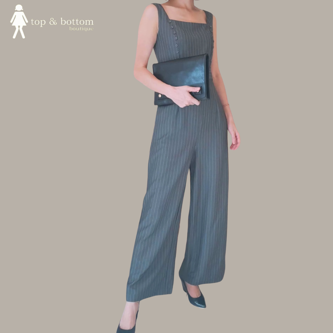 STRIPES STRAP LONG JUMPSUIT