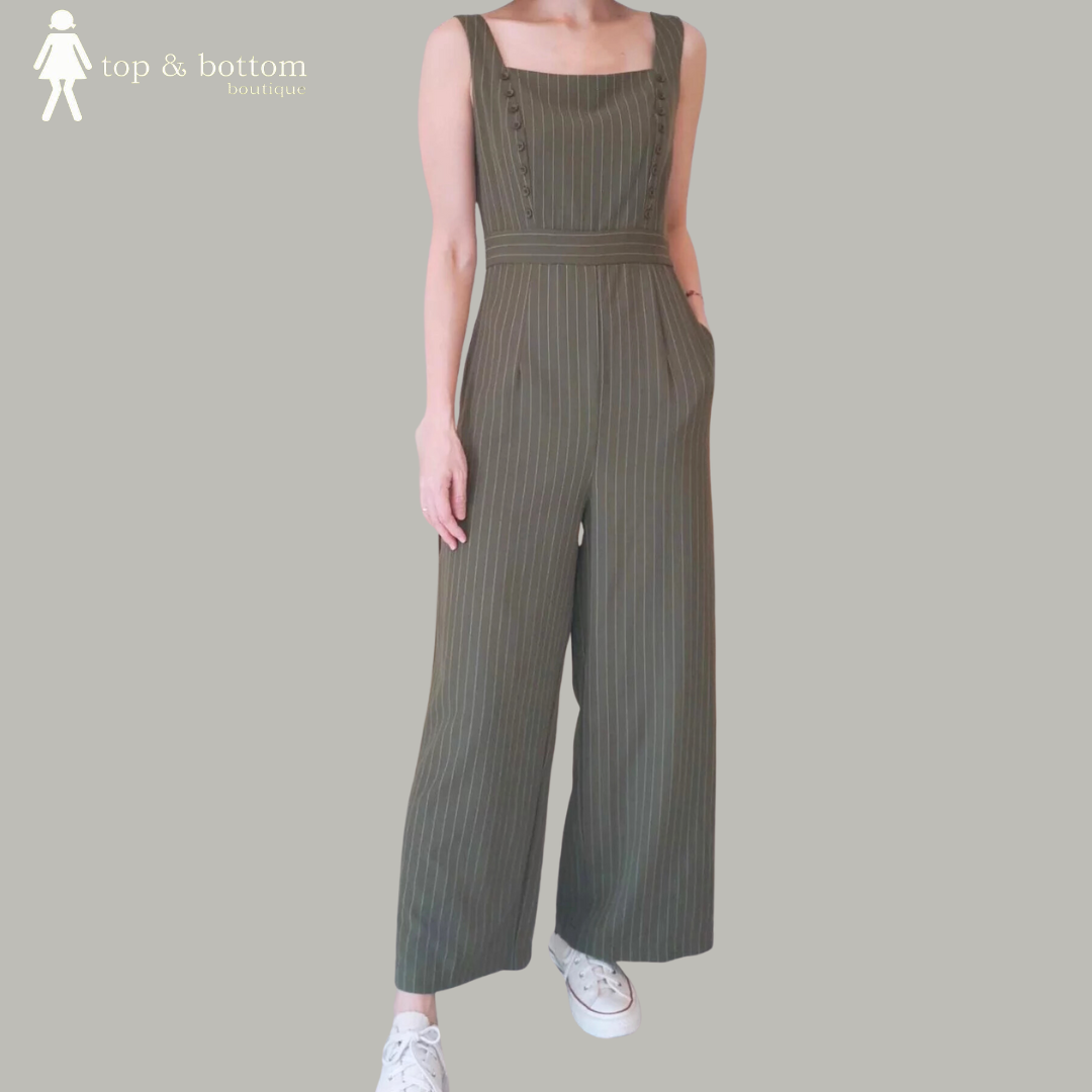 STRIPES STRAP LONG JUMPSUIT