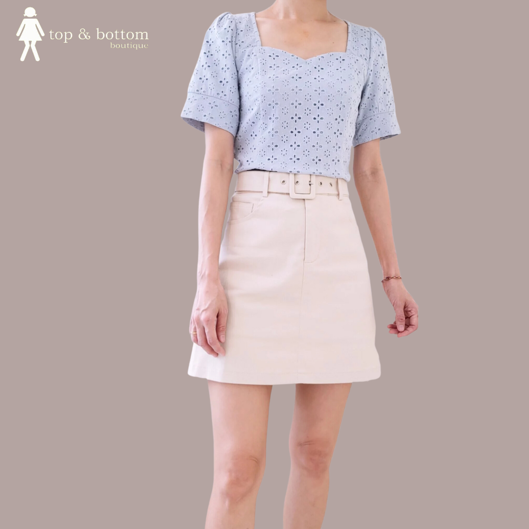 S/SLEEVE COTTON LACE BLOUSE