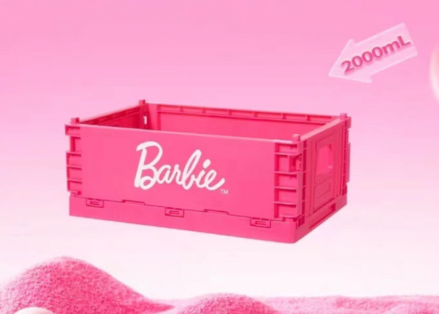 Barbie 粉紅 折疊收納筐箱