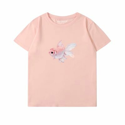 清新粉色金魚短袖TEE