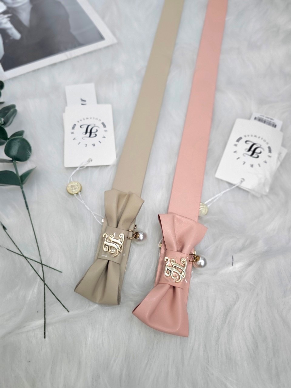 女【現貨】LPGA田仁智代言同款/韓版氣質燙金標誌珍珠皮帶/Fairliar 高爾夫球衣 高爾夫球腰帶 #MWA112030