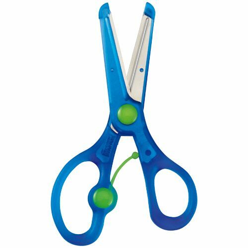 日本製 KUTSUWA STAD 兒童安全較剪-藍色右手用