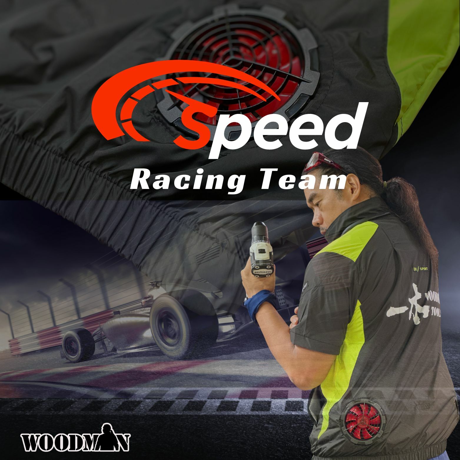 一木型格 風扇衫 - 拉鍊外衣連可調速風扇及電池