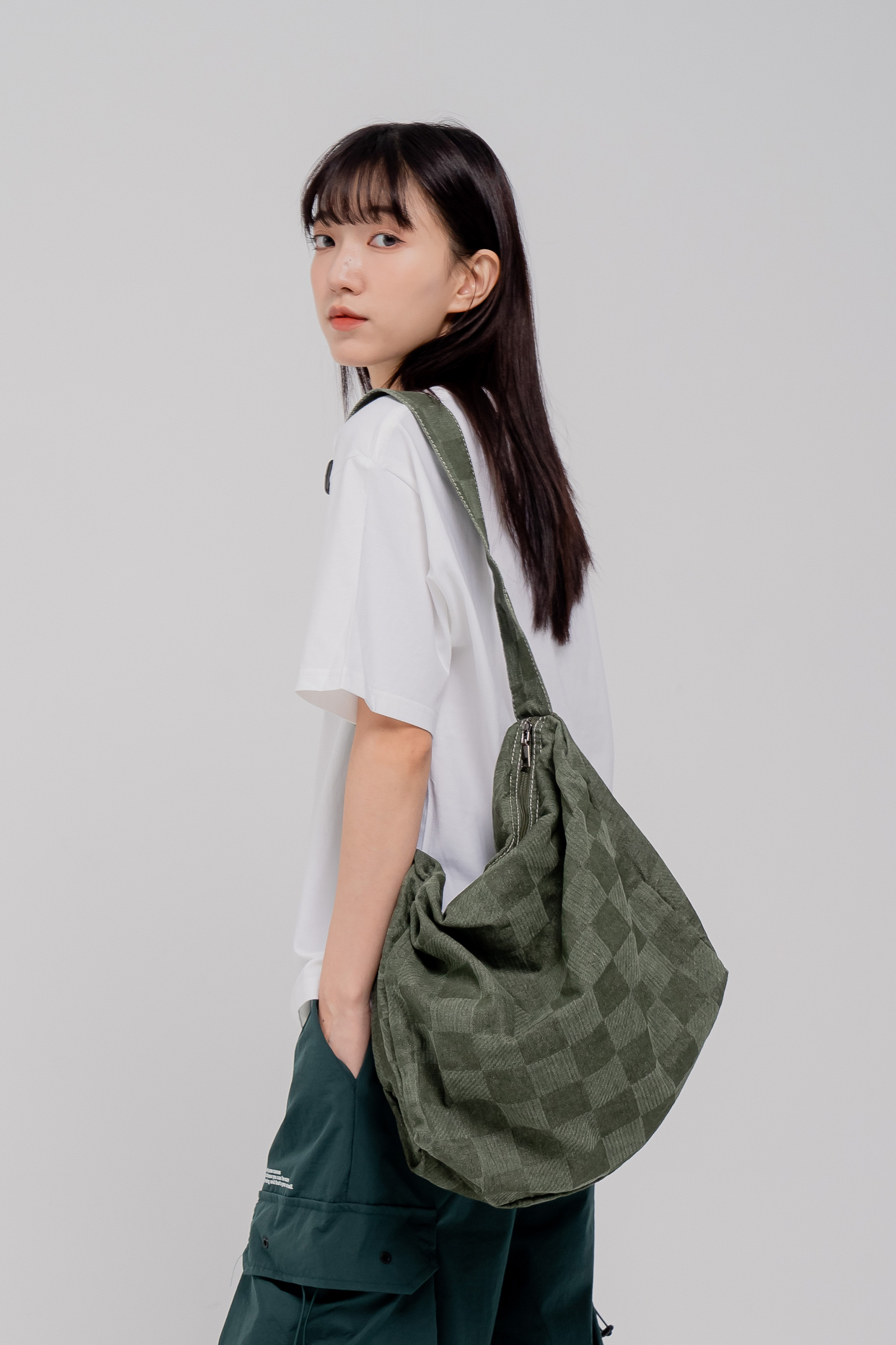 低調棋盤格｜復古水洗托特包