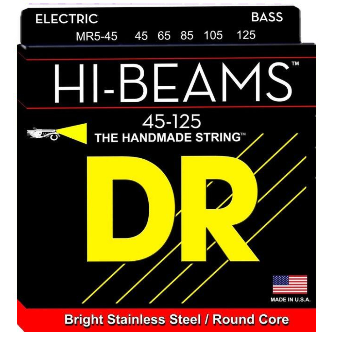 DR HI-BEAMS MR5-45 不鏽鋼纏繞 貝斯弦 五弦 45-125