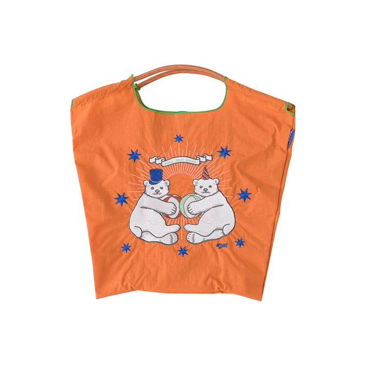 預購｜Ball & Chain 橘色 北極熊刺繡環保袋 M