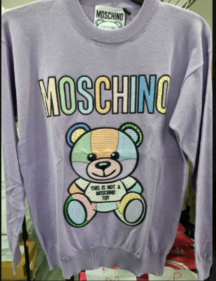 [S] MOSCHINO COLORFUL BIG TEDDY BEAR PRINT SWEATSHIRT,PURPLE, DV09160400-2264 (SM600)