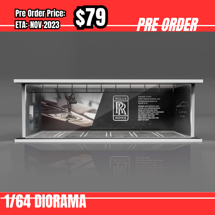 PO-$79 * MoreArt * 1:64 Parking Lot Diorama Rolls-Royces [15/08]