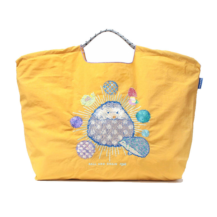 預購｜Ball & Chain 芥末黃 刺蝟刺繡環保袋 L