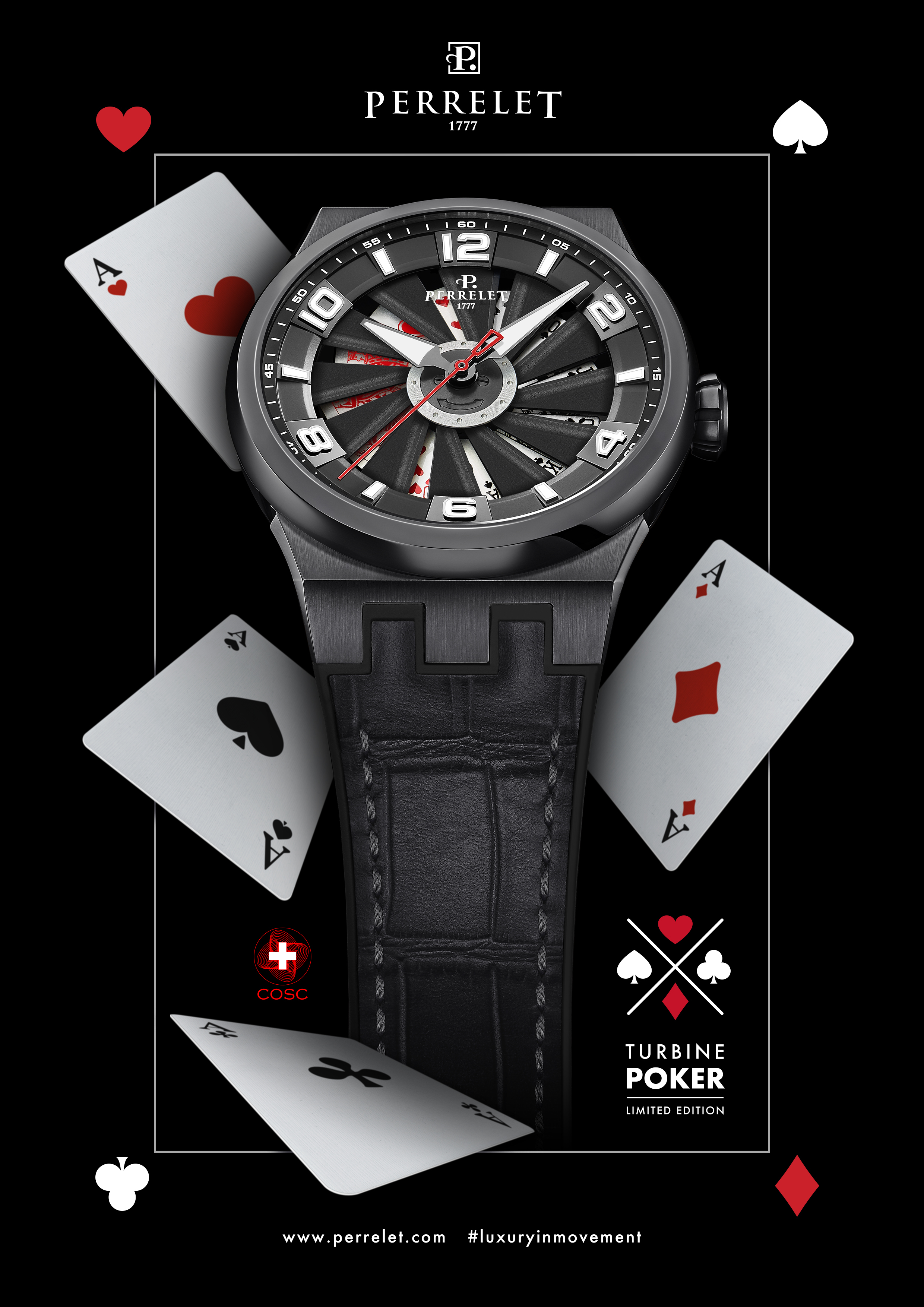 Perrelet 沛力錶 TURBINE LIMITED POKER|A4063/S3