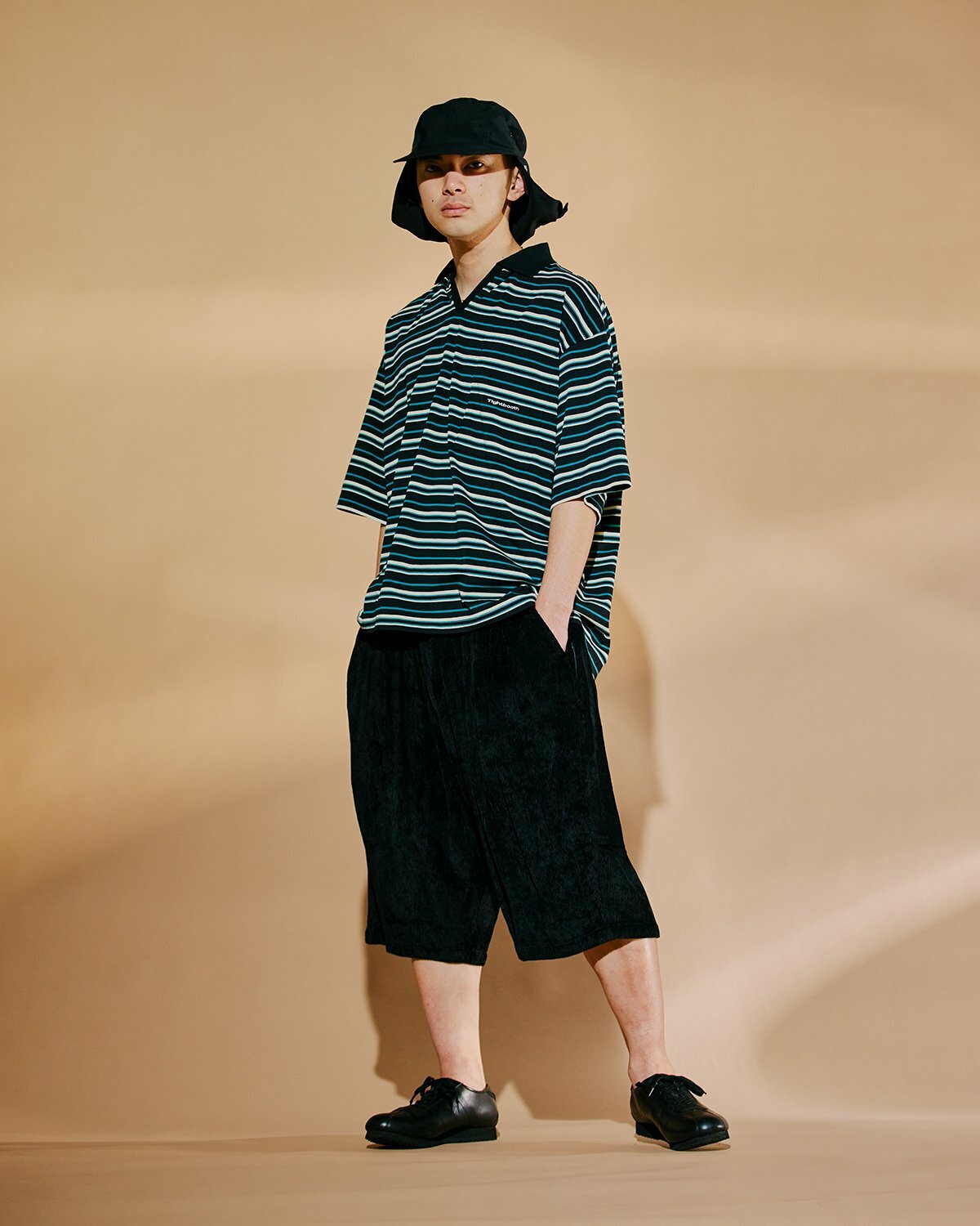 TIGHTBOOTH 23S/S BORDER OPEN POLO