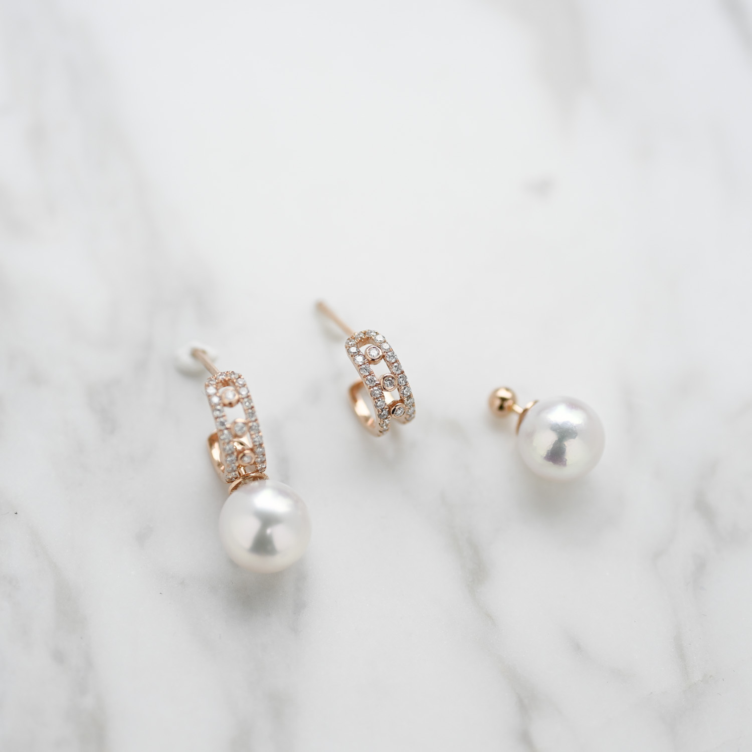 18K two-way Akoya Diamond Earring