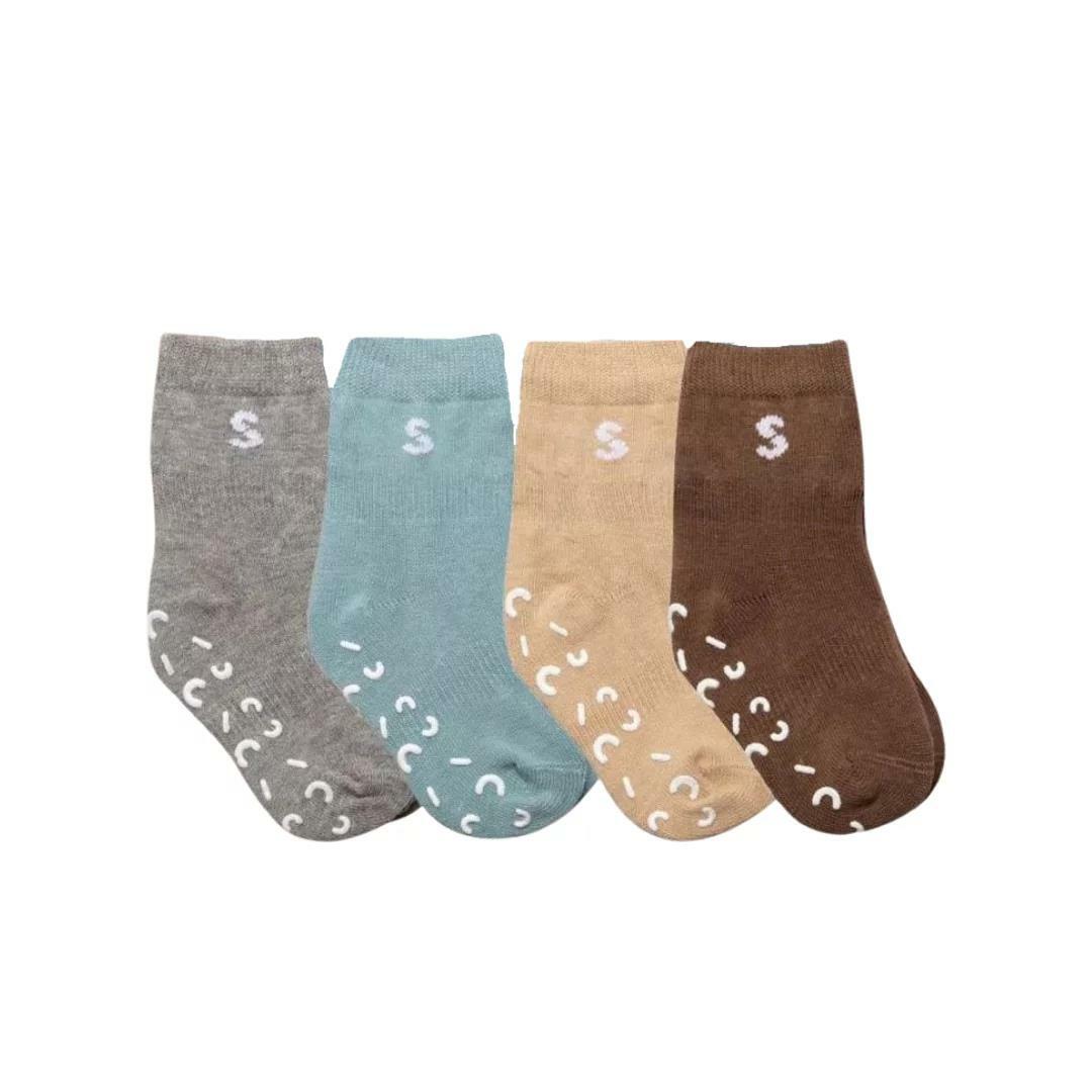 STUCKIES 防滑襪四入套組-小河流石
